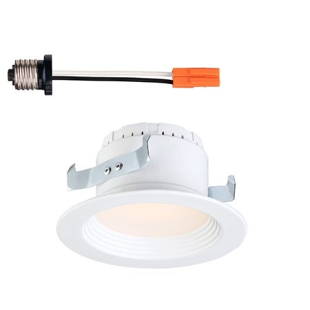 DESIGNERS FOUNTAIN 4 inch 4000K Bright White Integrated LED Recessed CEC-T20 Baffle Trim in White EVL4733CWH40